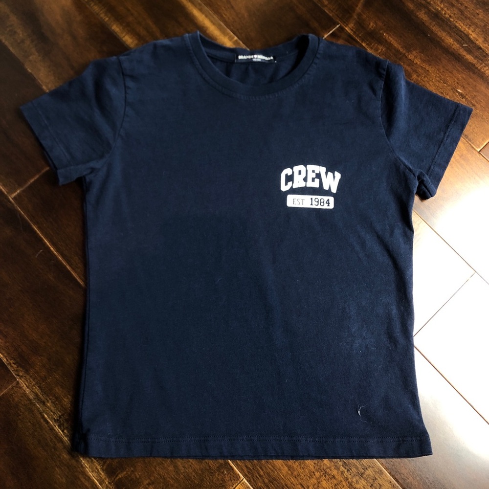 Brandy Melville “Crew” Cropped Tee